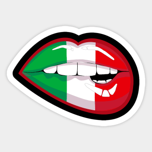 Italian flag lips biting Sticker